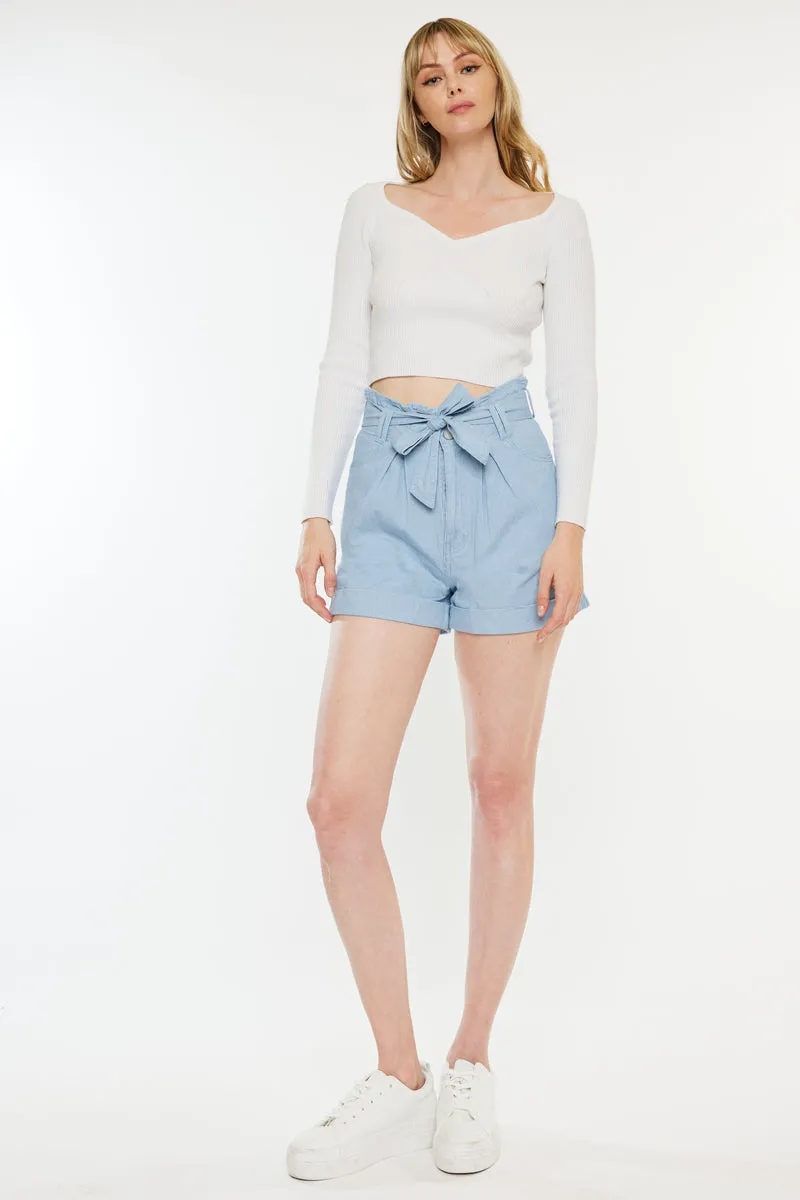 Dove Ultra High Rise Paperbag Shorts