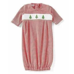 EDGEHILL COLLECTION Knit Smocked Christmas Tree Gown, Long Sleeve, NWT, $52