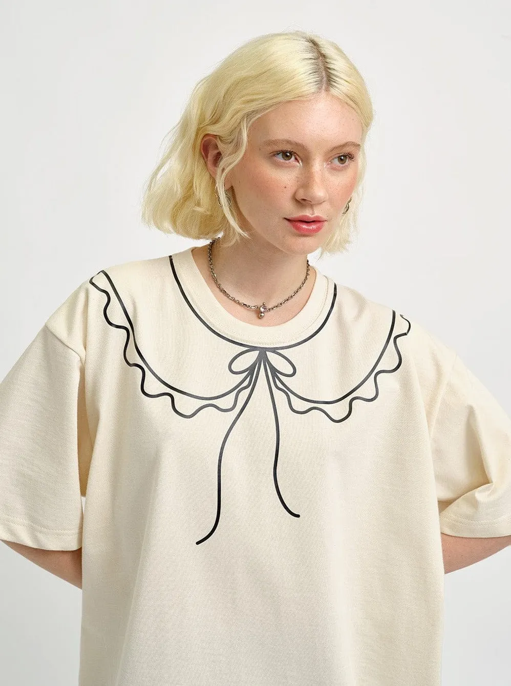 ELIZA FAULKNER - Recycled trompe l'oeil tee beige