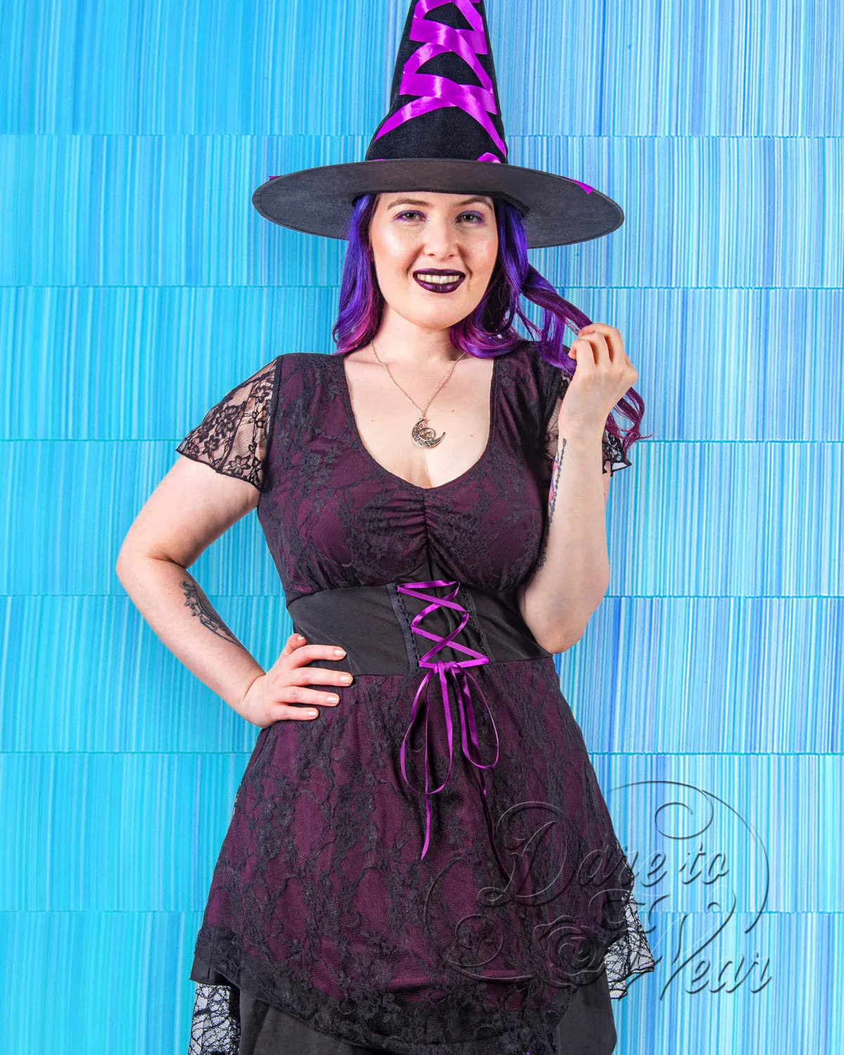 Enchantress Witch Costume with Sweetheart Top, Wine