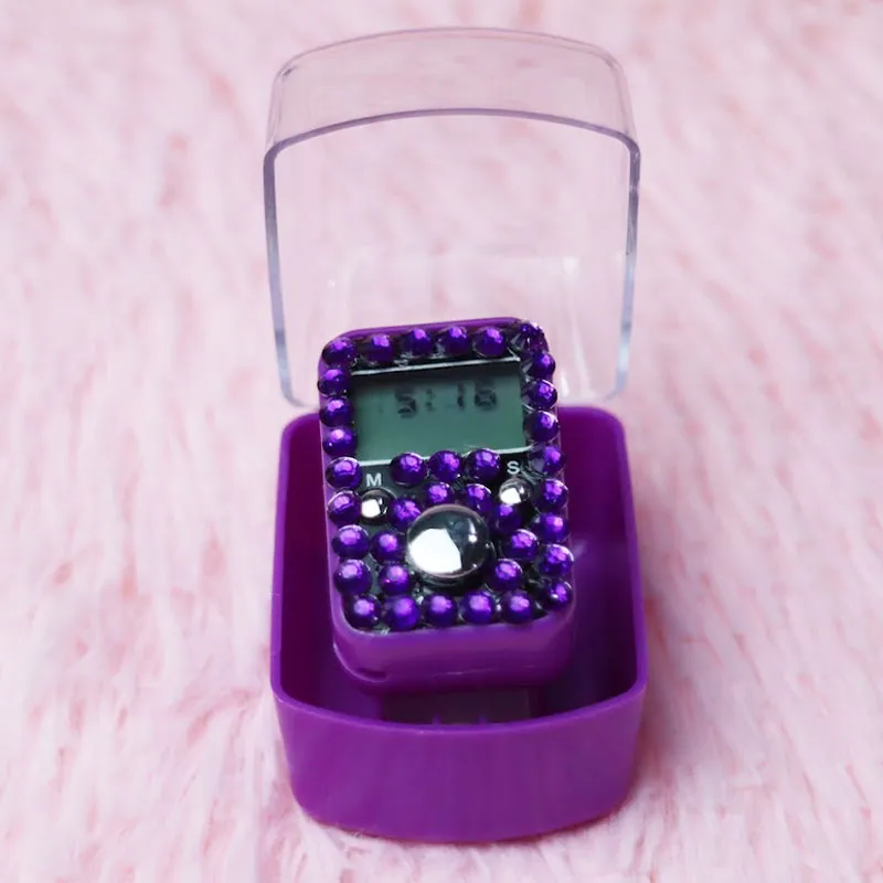 Fancy Finger Ring Tasbeeh in a Box – Diamond Tally Counters with Time Function