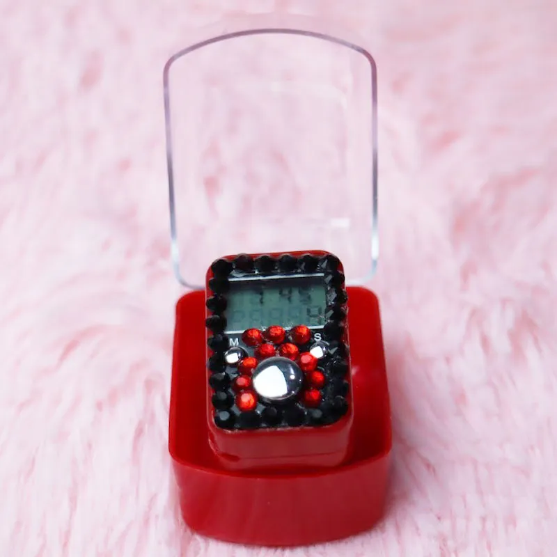 Fancy Finger Ring Tasbeeh in a Box – Diamond Tally Counters with Time Function