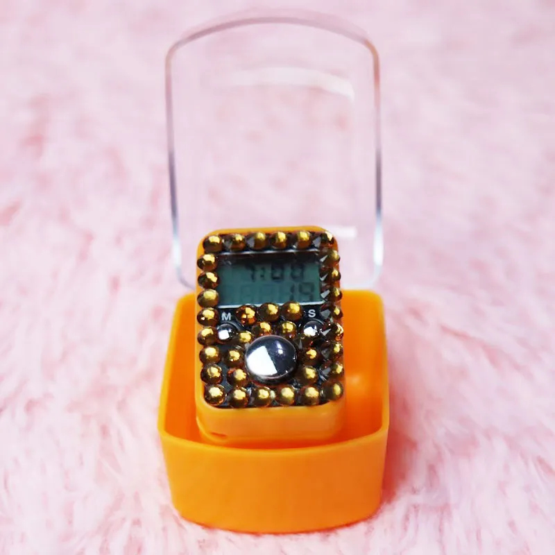 Fancy Finger Ring Tasbeeh in a Box – Diamond Tally Counters with Time Function