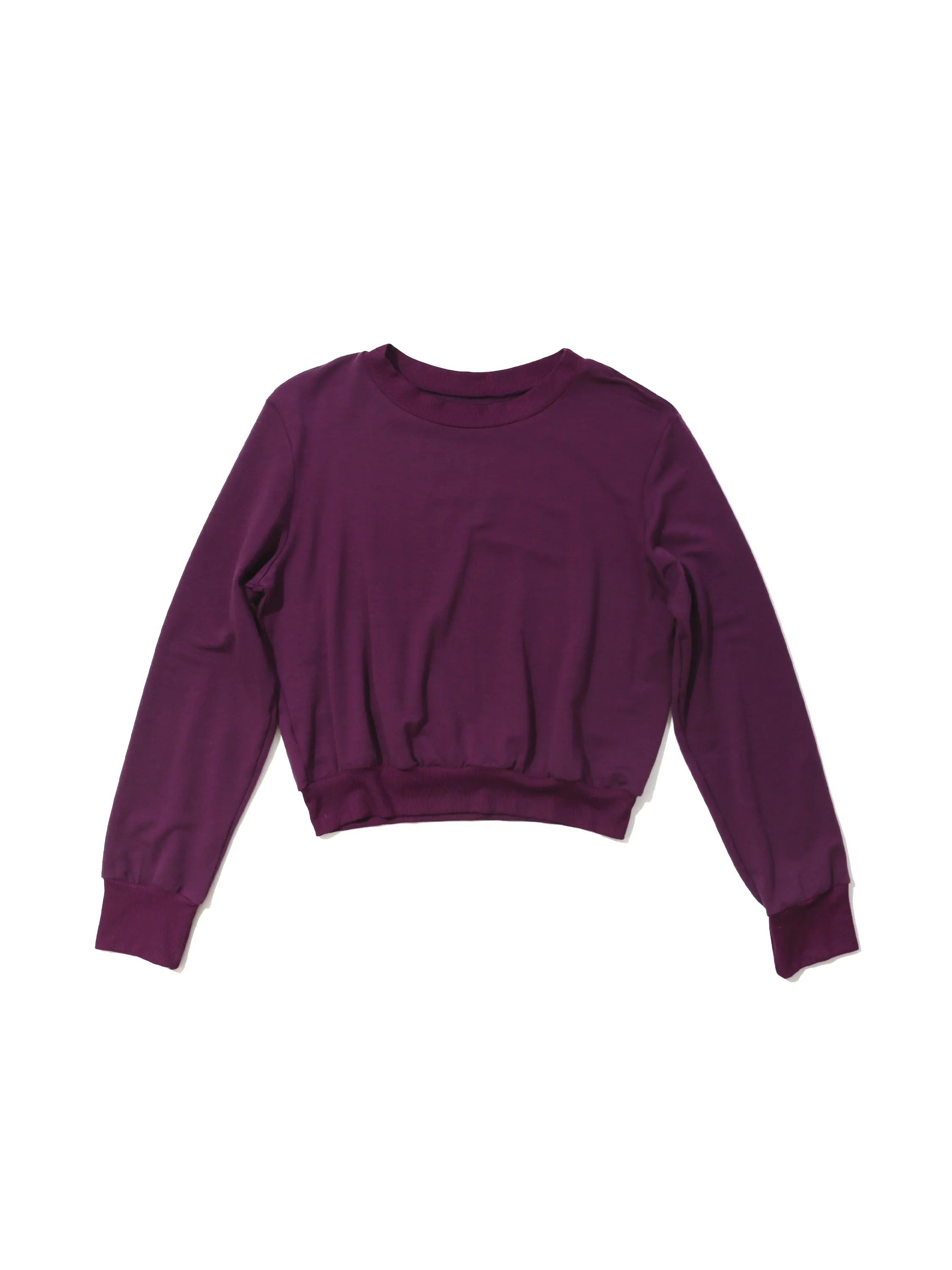 French Terry Cropped Crew Sweatshirt Dried Cherry Red Sale