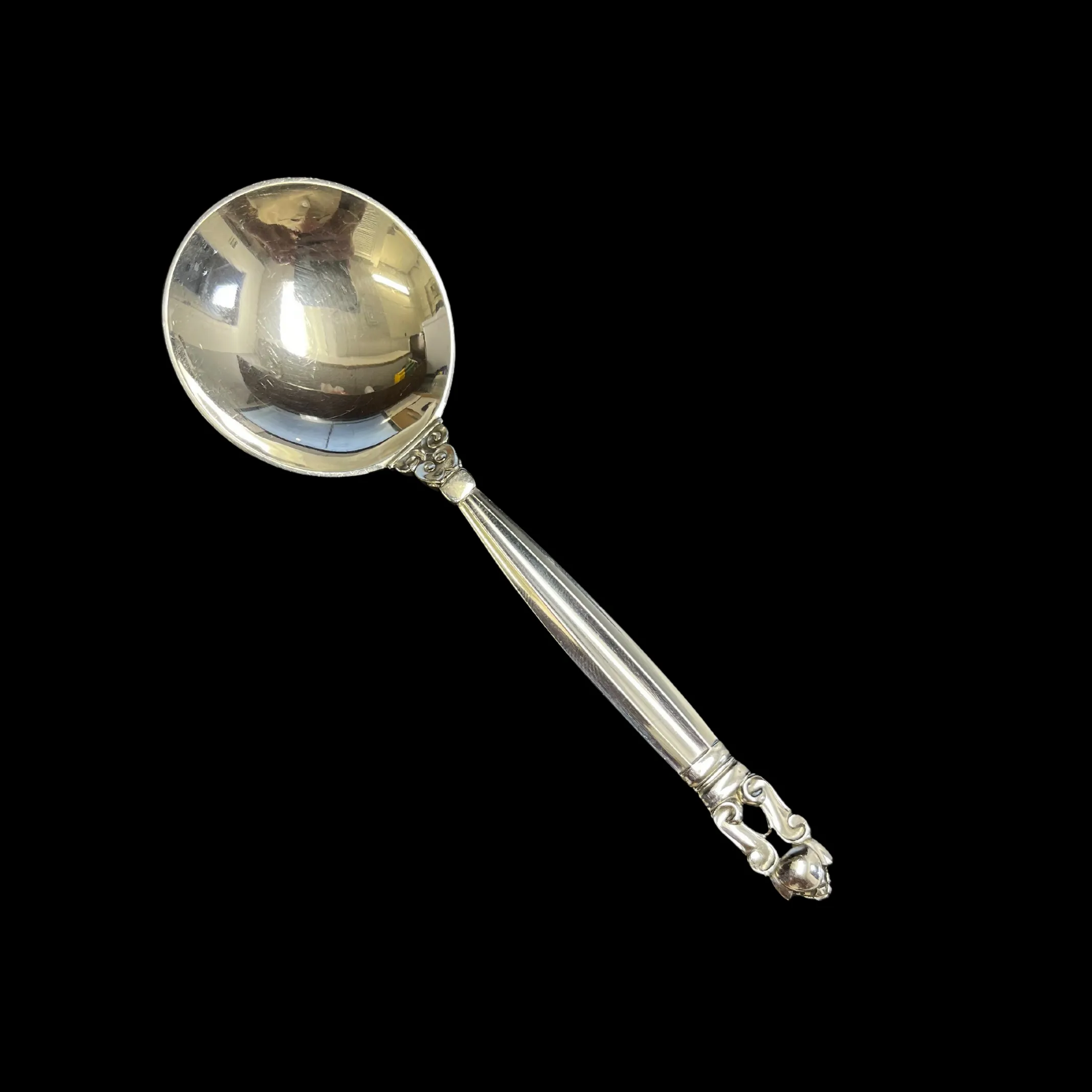 Georg Jensen Acorn 925 Sterling Silver Cream Soup Spoon