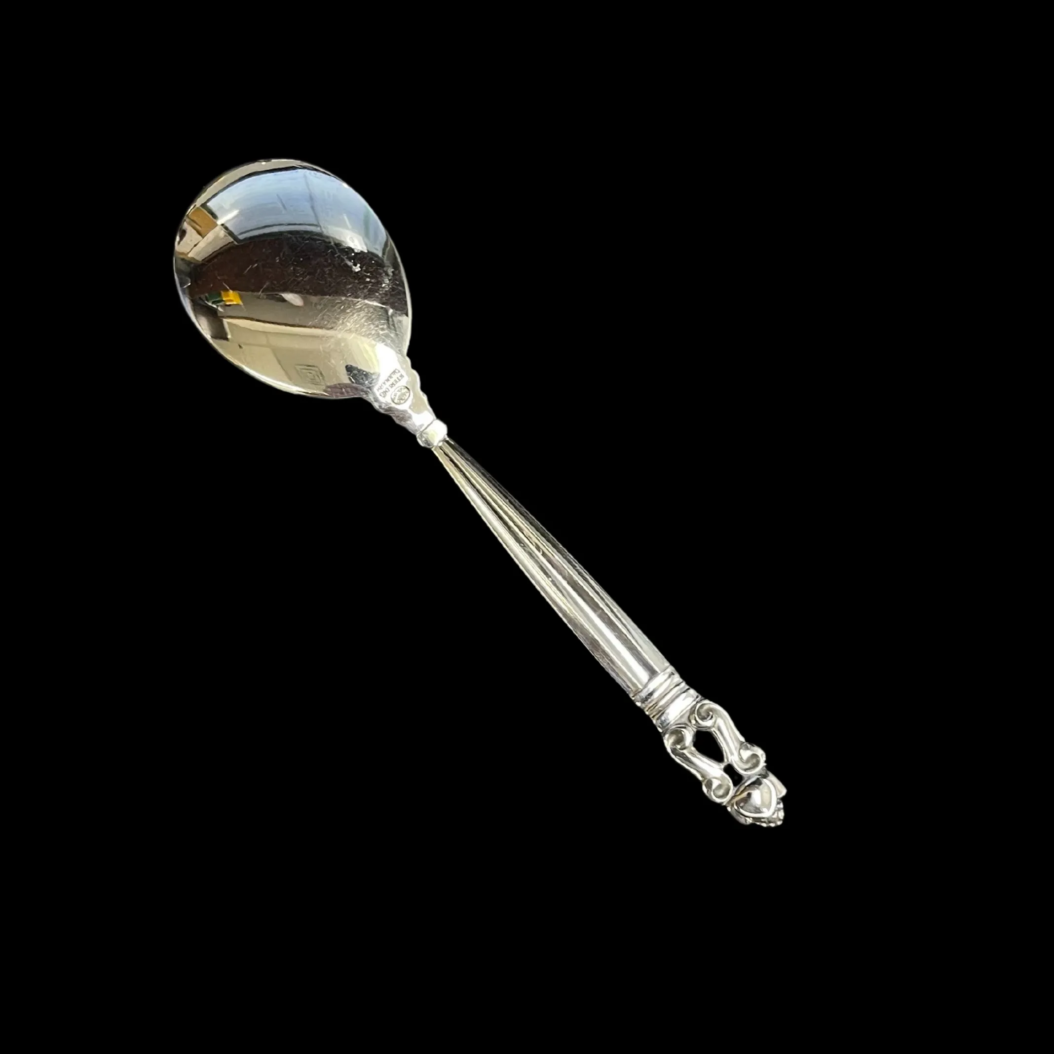 Georg Jensen Acorn 925 Sterling Silver Sugar Spoon