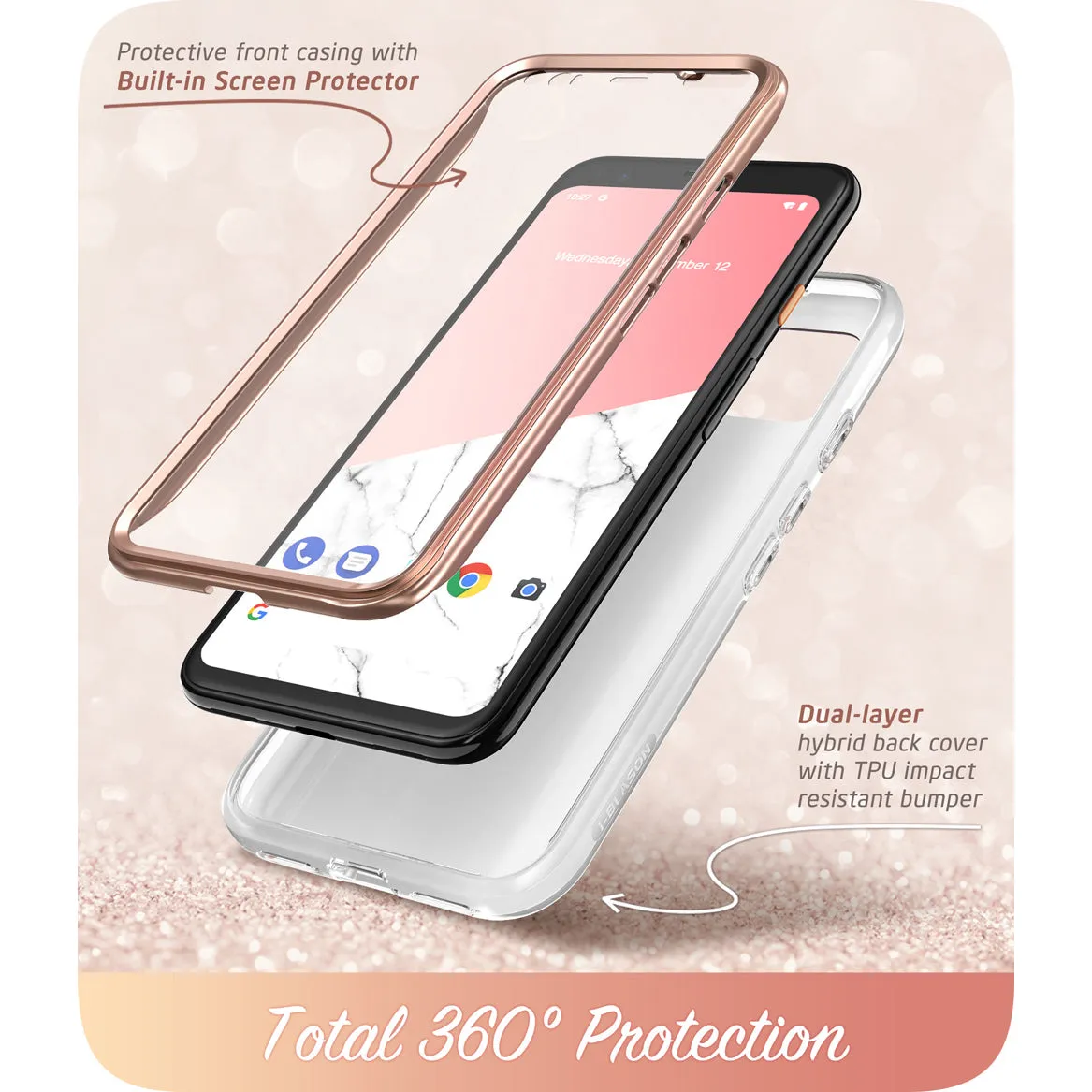 Google Pixel 4 XL Cosmo Case-Marble Pink