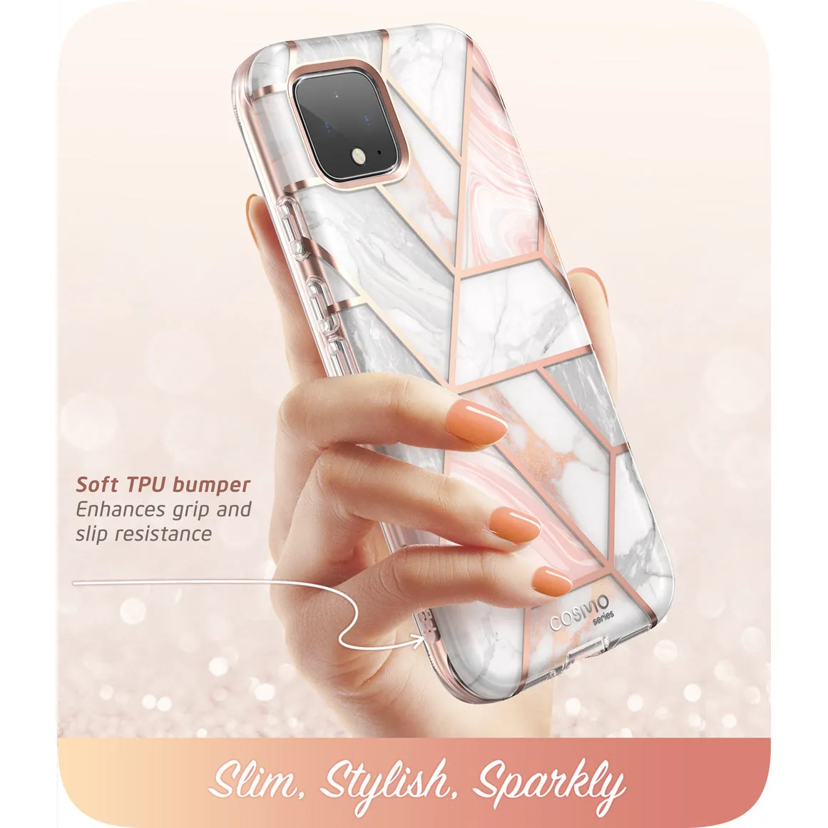 Google Pixel 4 XL Cosmo Case-Marble Pink