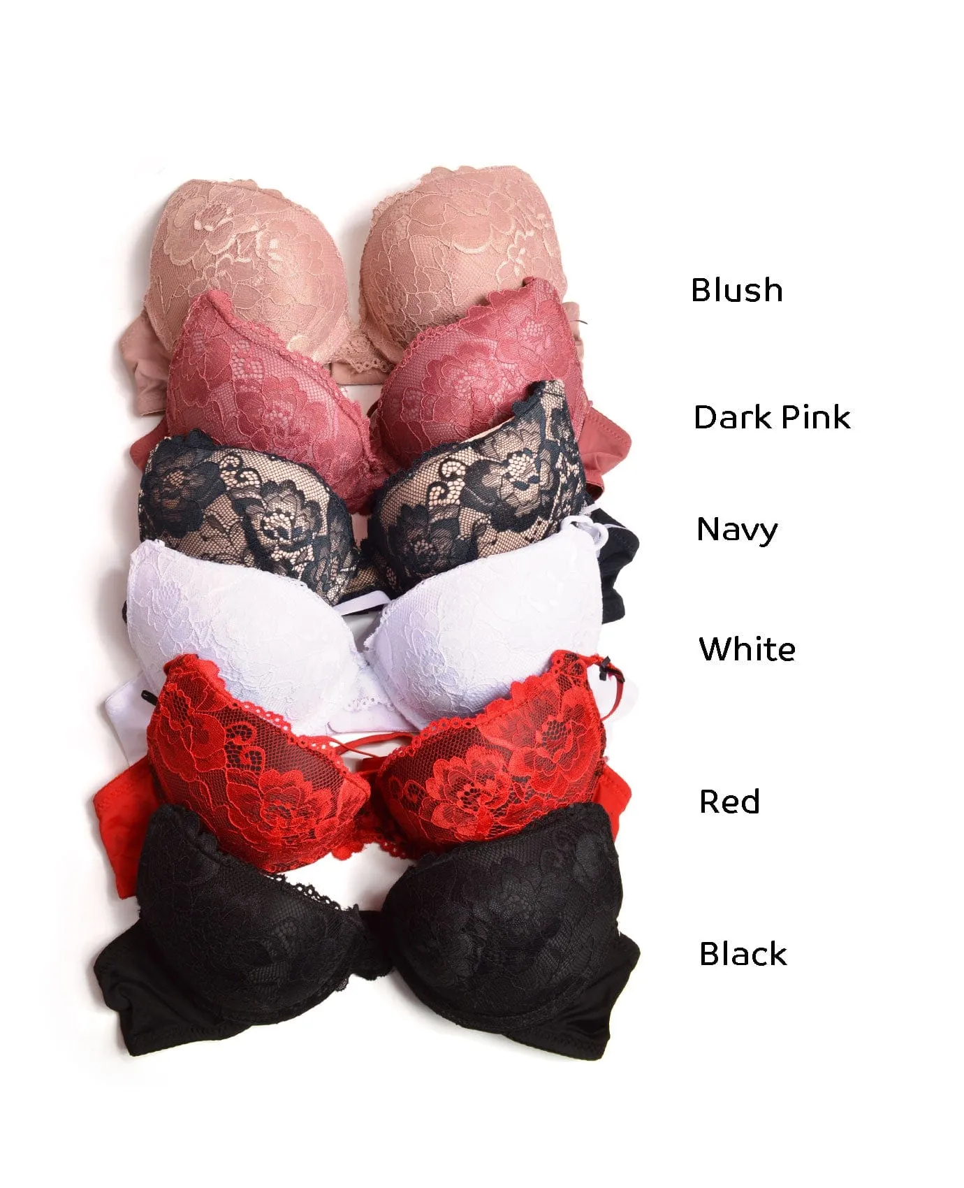 Optimized Title: ILumie Womens Floral Lace Double Push-Up Bra - Elegant Support and Style