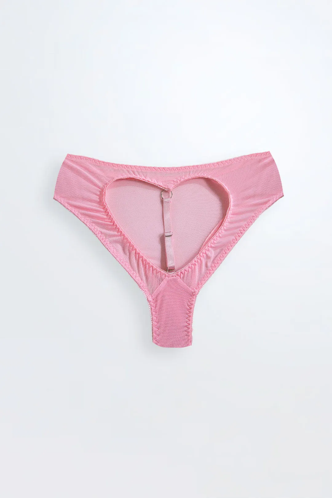 Kayla Open Knicker Cheeky Heart Pink