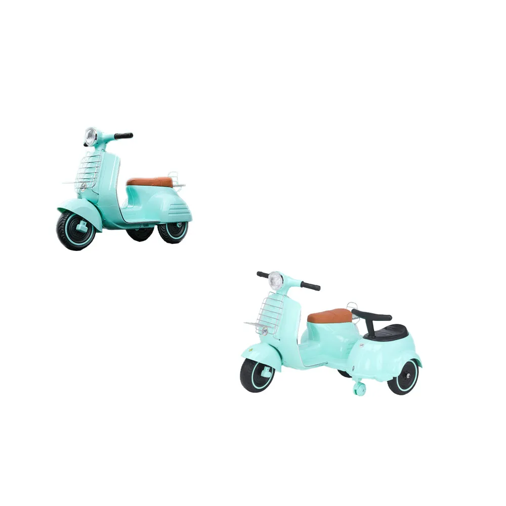 Kids Electric Motorbike Tricycle Rechargeable Plays Music Front Rear Lights Two-seater for Boys  Girls Toy Vehicle