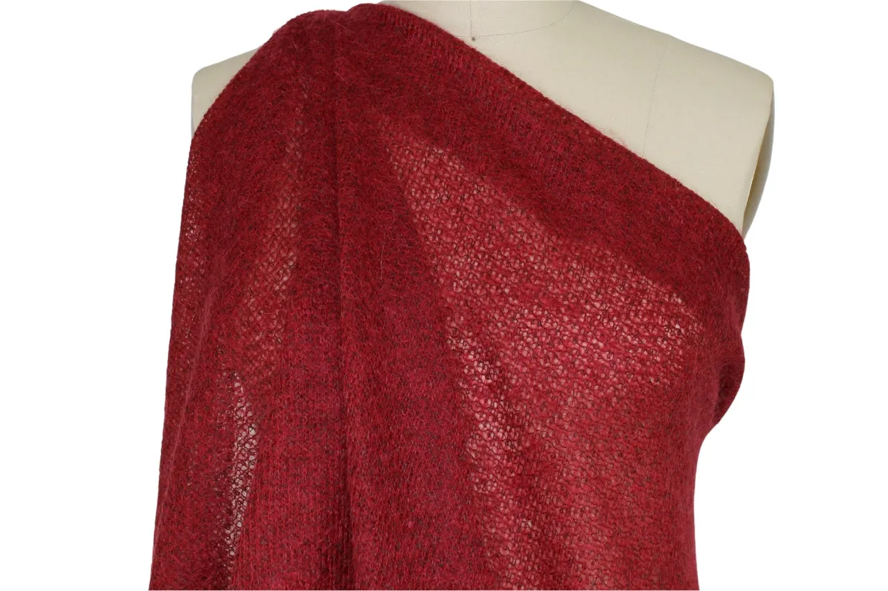 Lacy Openweave Sweater Knit - Red Chili