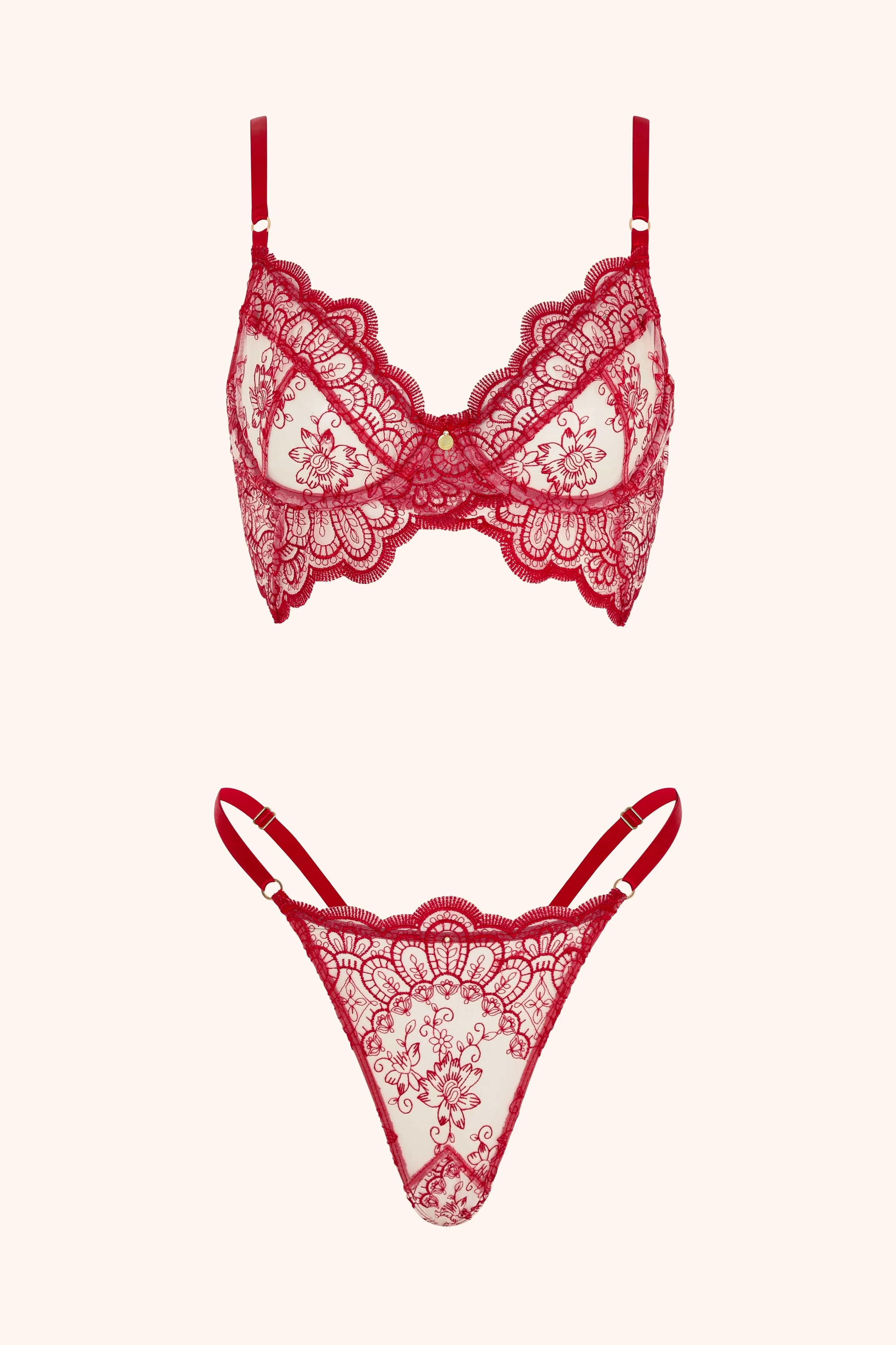 Longline Bra Red