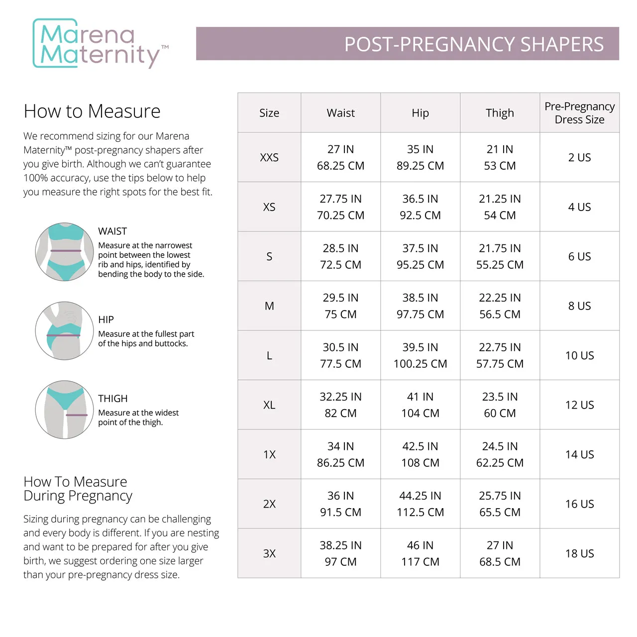 Marena Maternity™ Natural Birth Post-Pregnancy Shaper - Short Length | Style No. MM-PPSS