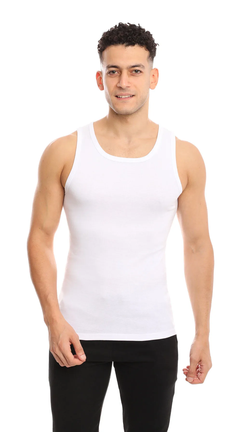 MEN’S WHITE A-TANK UNDERSHIRT - 5 PK