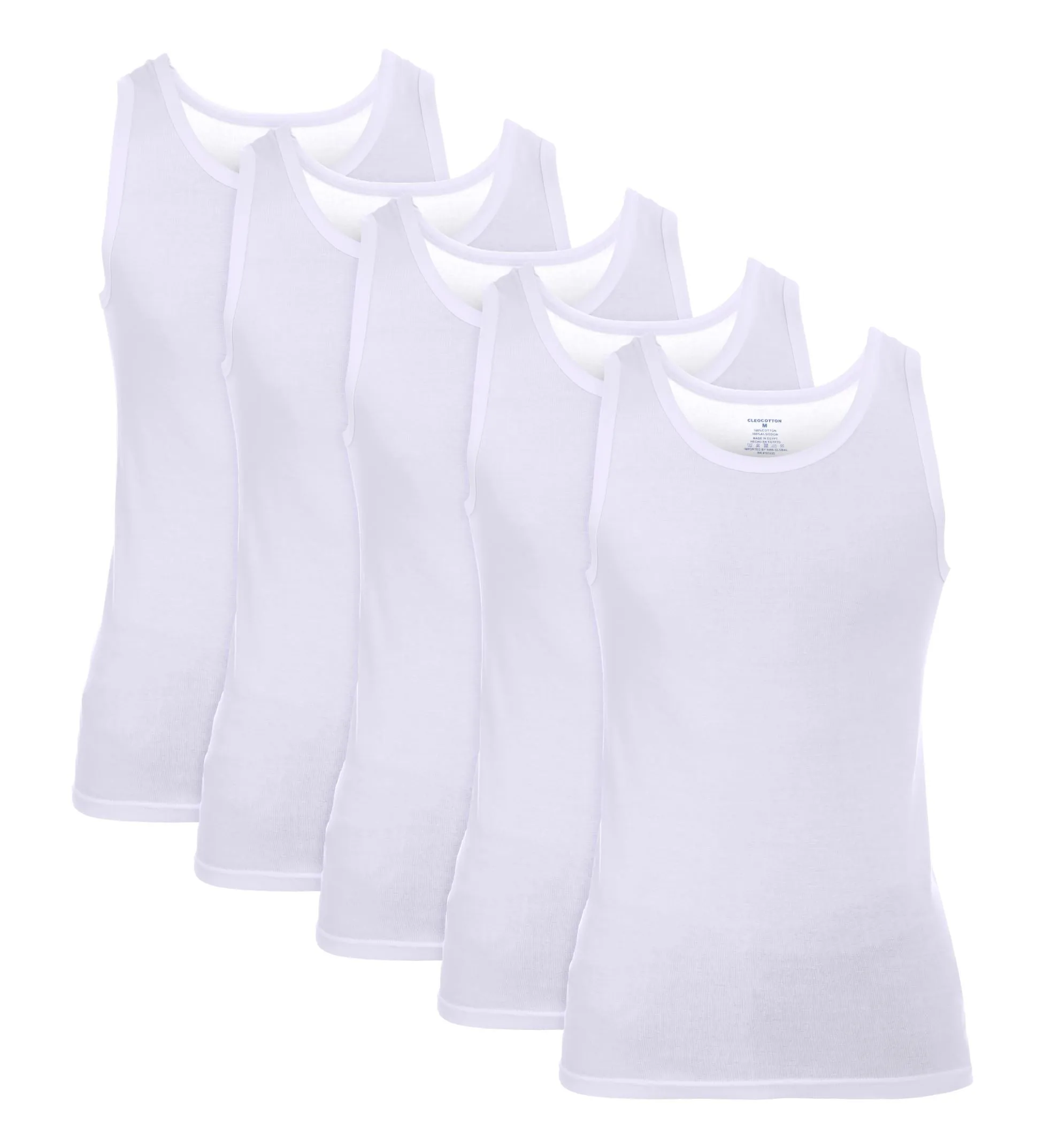 MEN’S WHITE A-TANK UNDERSHIRT - 5 PK