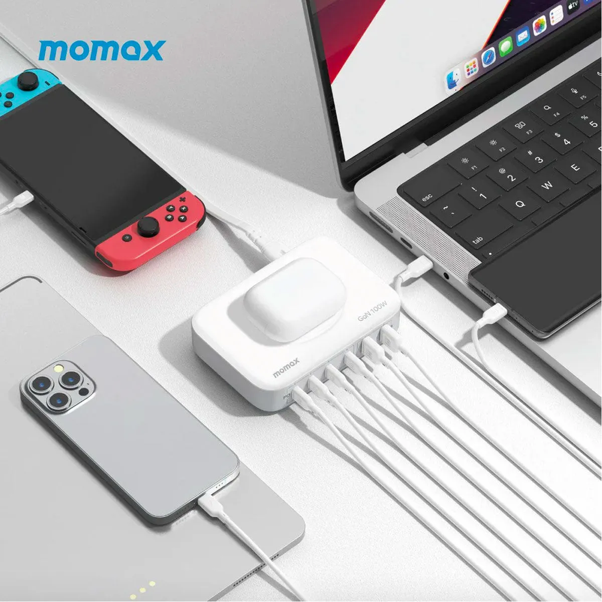 Momax ONEPLUG GaN 100W 6-Ports with Wireless Charging