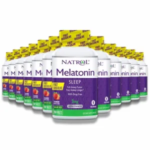 Natrol - Melatonin Sleep Fast Dissolve Strawberry 5 mg  - 150 Tablets - 12 Pack