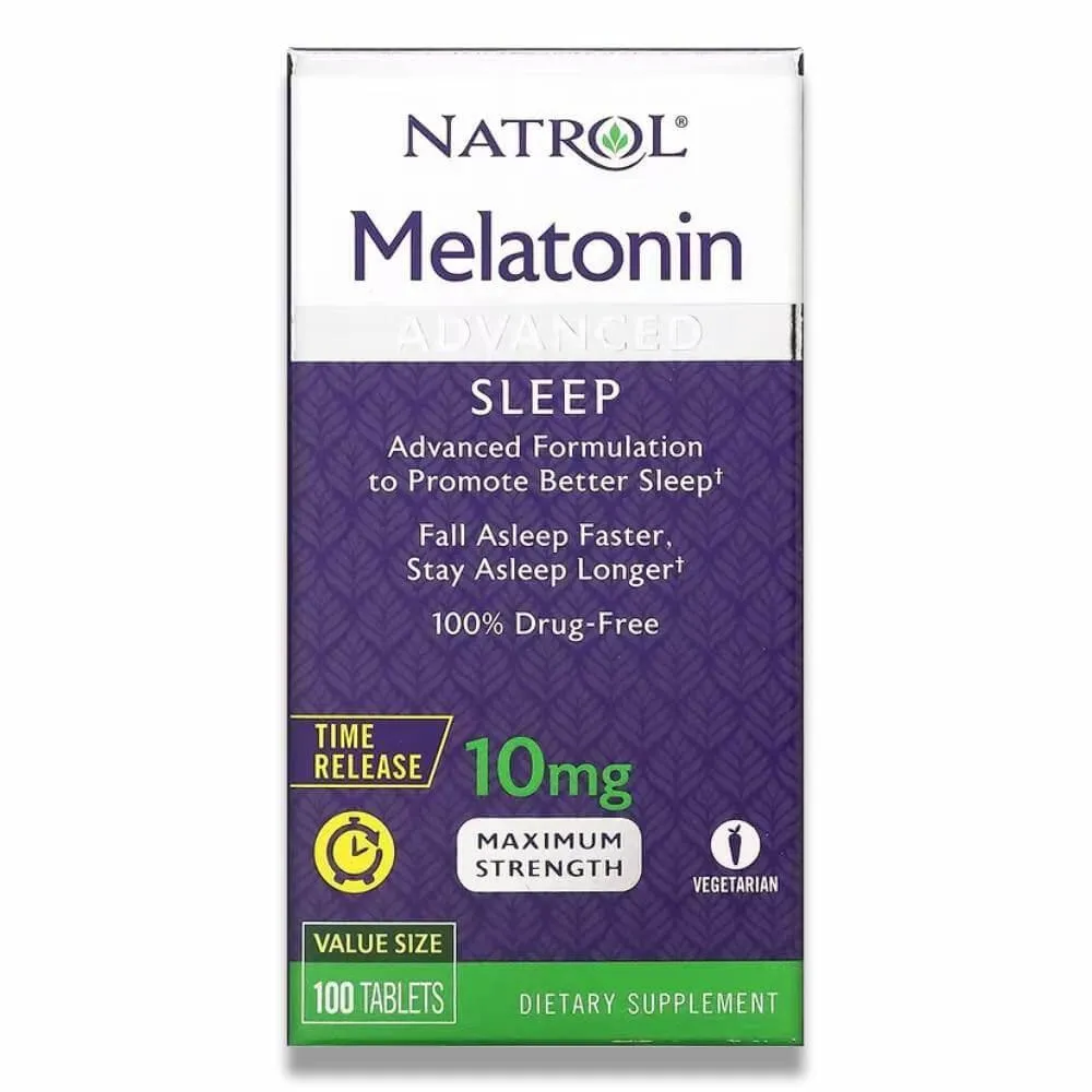 Natrol - Melatonin Sleep, Time Release - 10 mg - 100 Tablets - 12 Pack