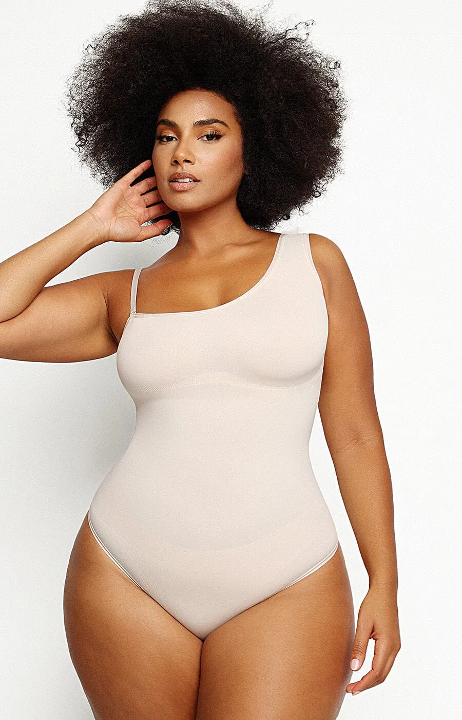 One Shoulder Thong Bodysuit