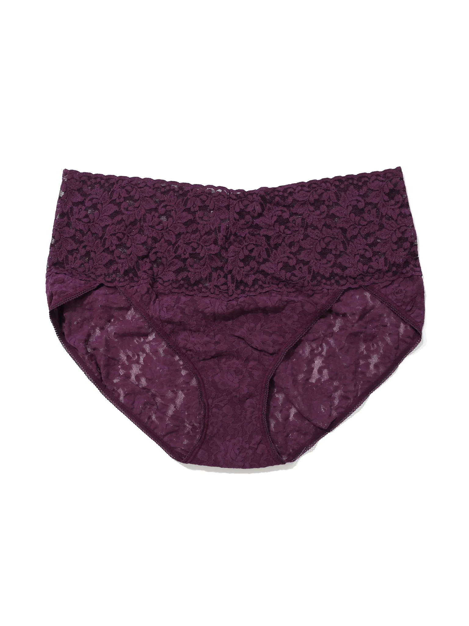 Plus Size Retro Lace V-Kini Stone Fruit Purple