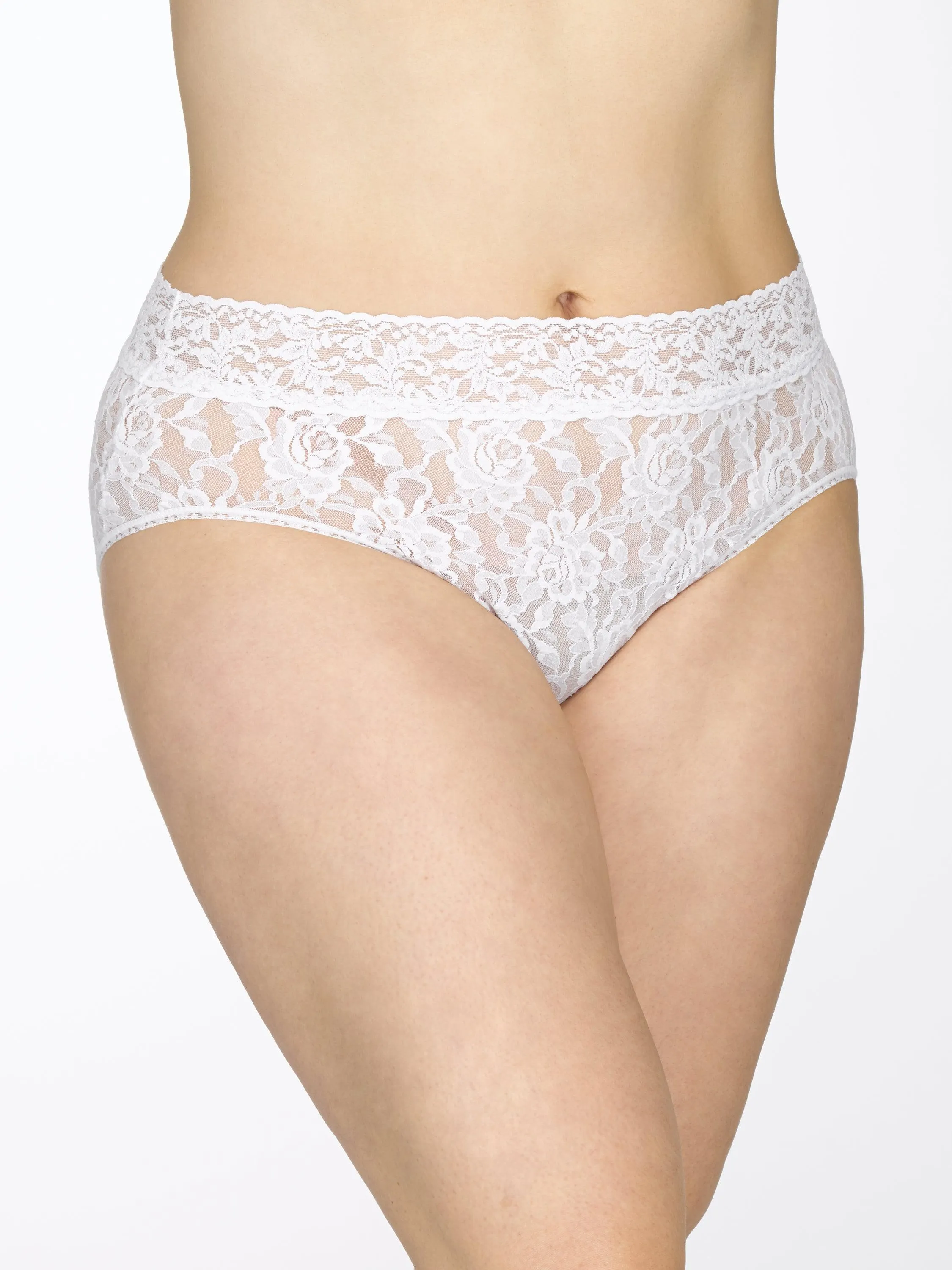 Plus Size Signature Lace French Brief White