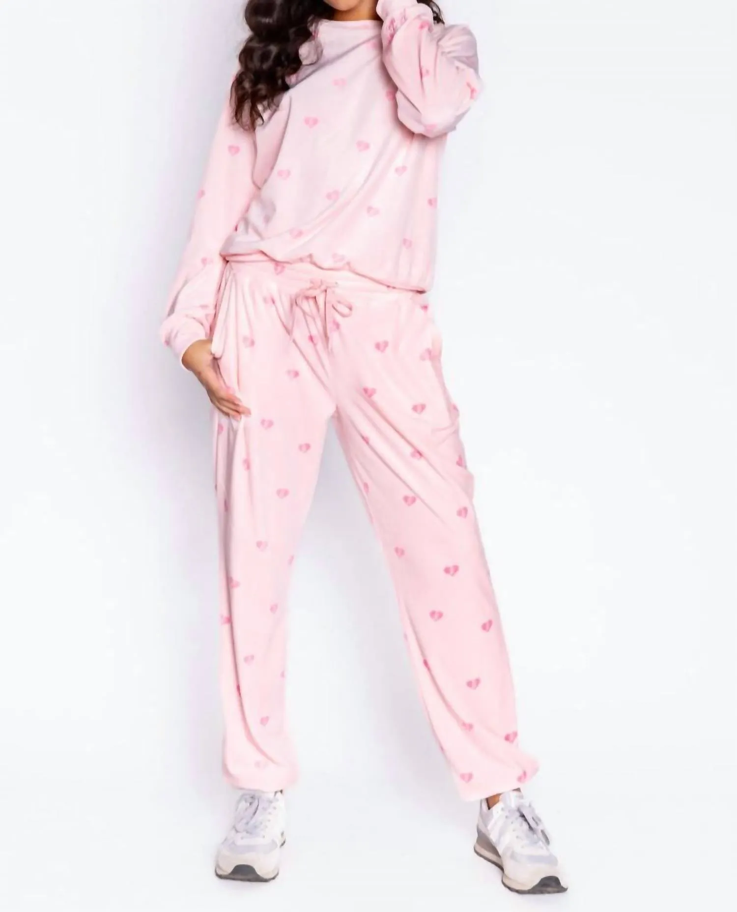 "barbie" Fashions Luxe Velour Lounge Set In Pink Mist