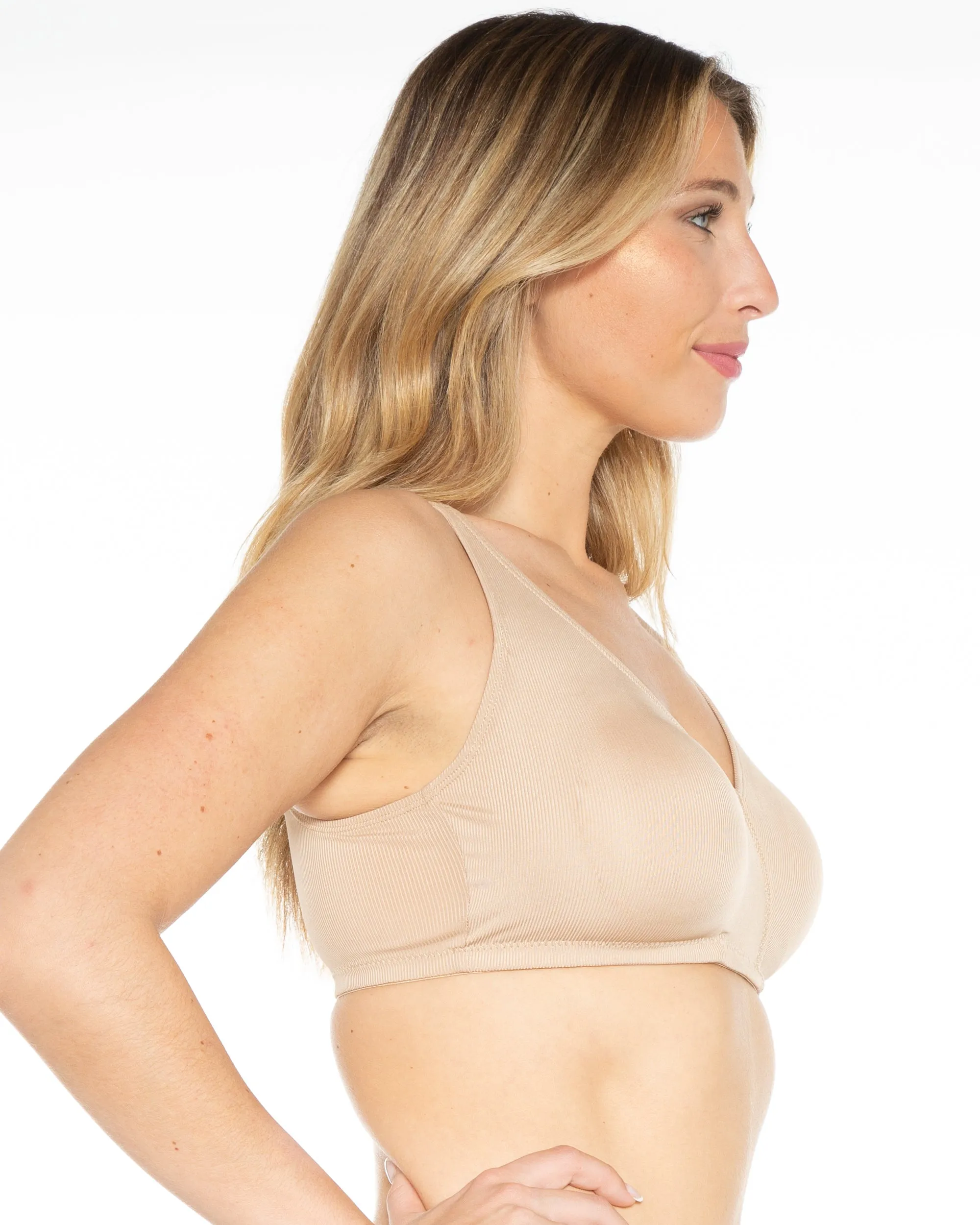 Ribbed Knit Surplice Front Bra