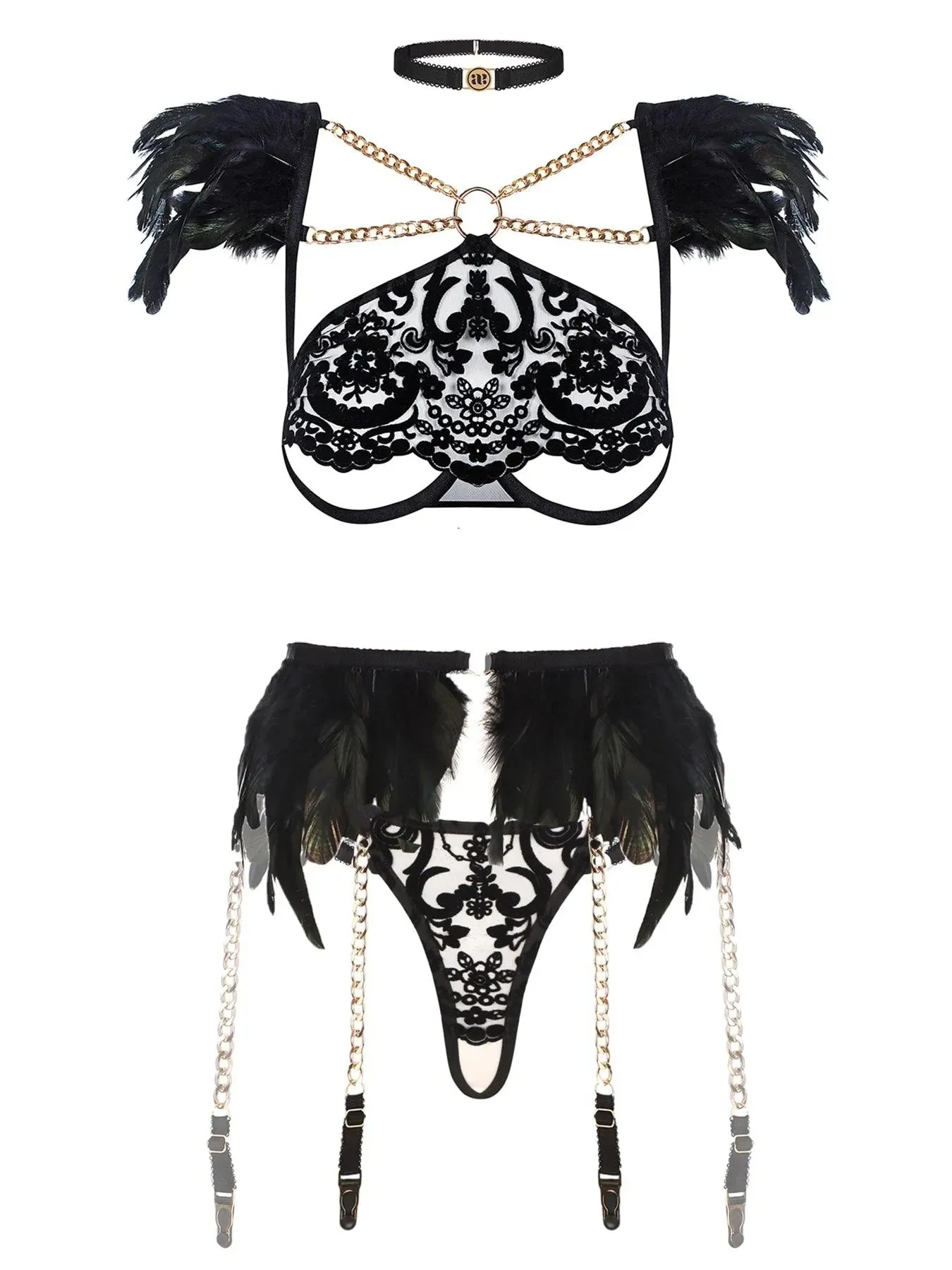 ROLE-PLAYING LINGERIE SET "BLACK ANGEL"