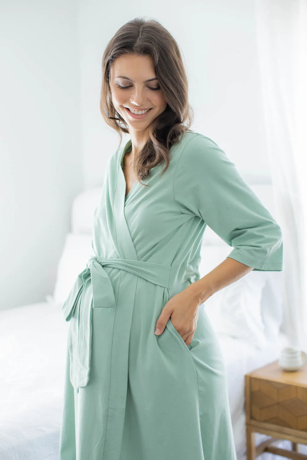 Sage Pregnancy Robe