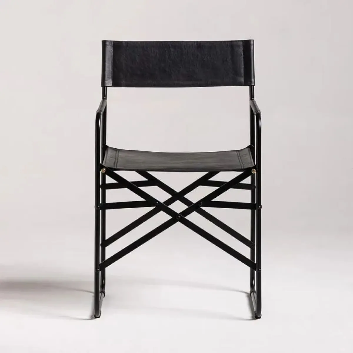 Sicily Dining Chair | Black Metal & Black Leather