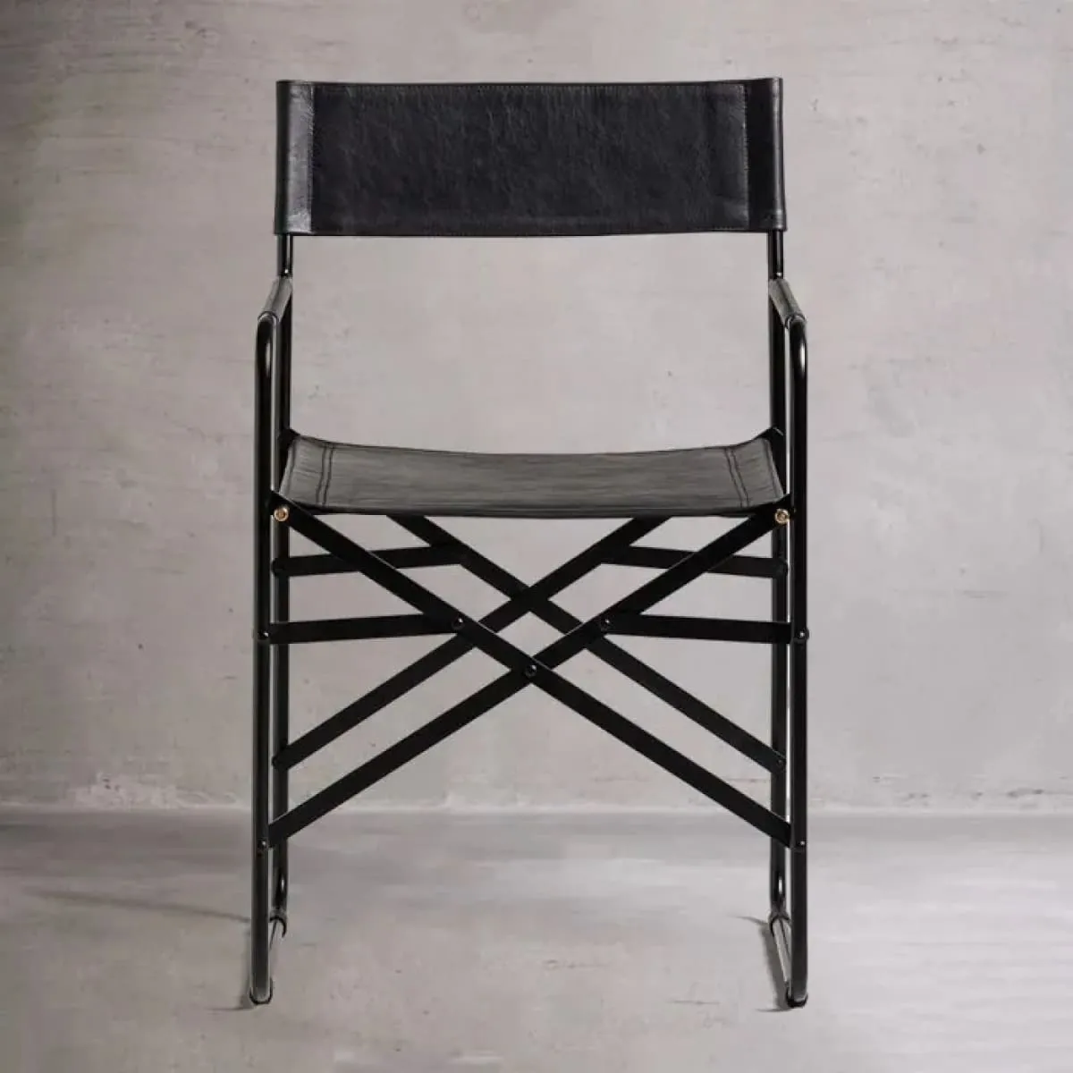 Sicily Dining Chair | Black Metal & Black Leather