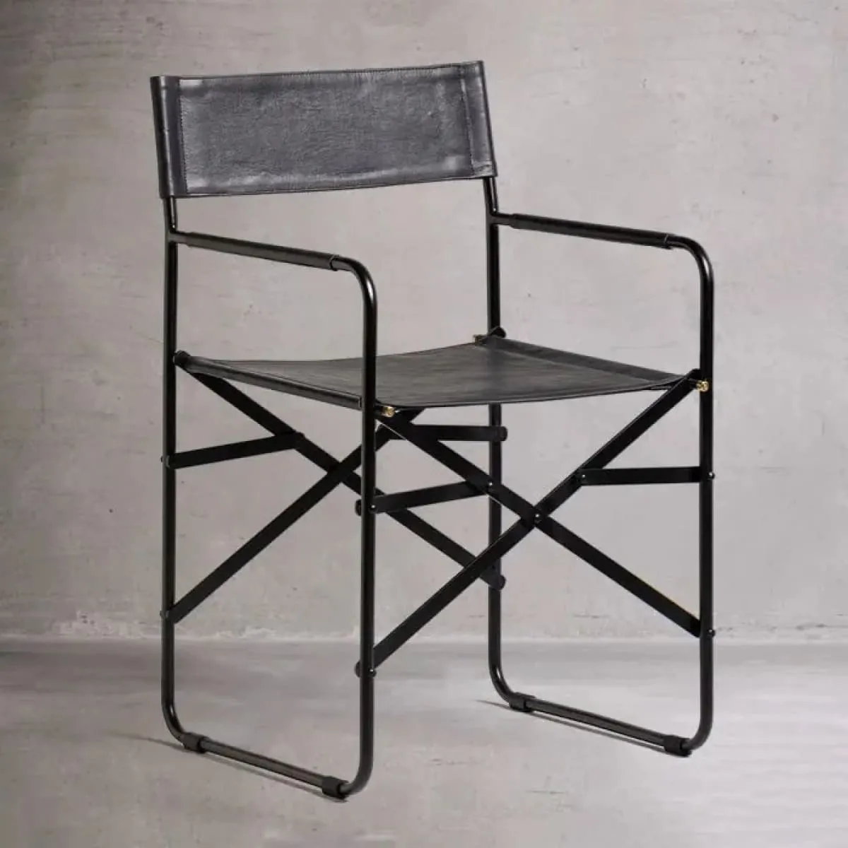 Sicily Dining Chair | Black Metal & Black Leather