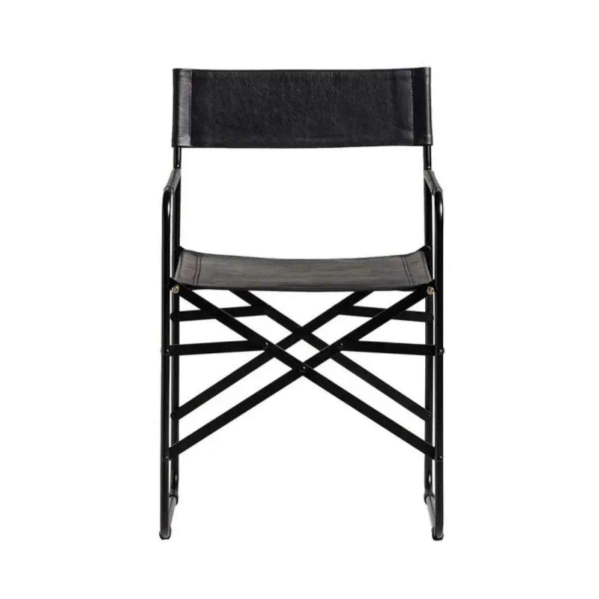 Sicily Dining Chair | Black Metal & Black Leather