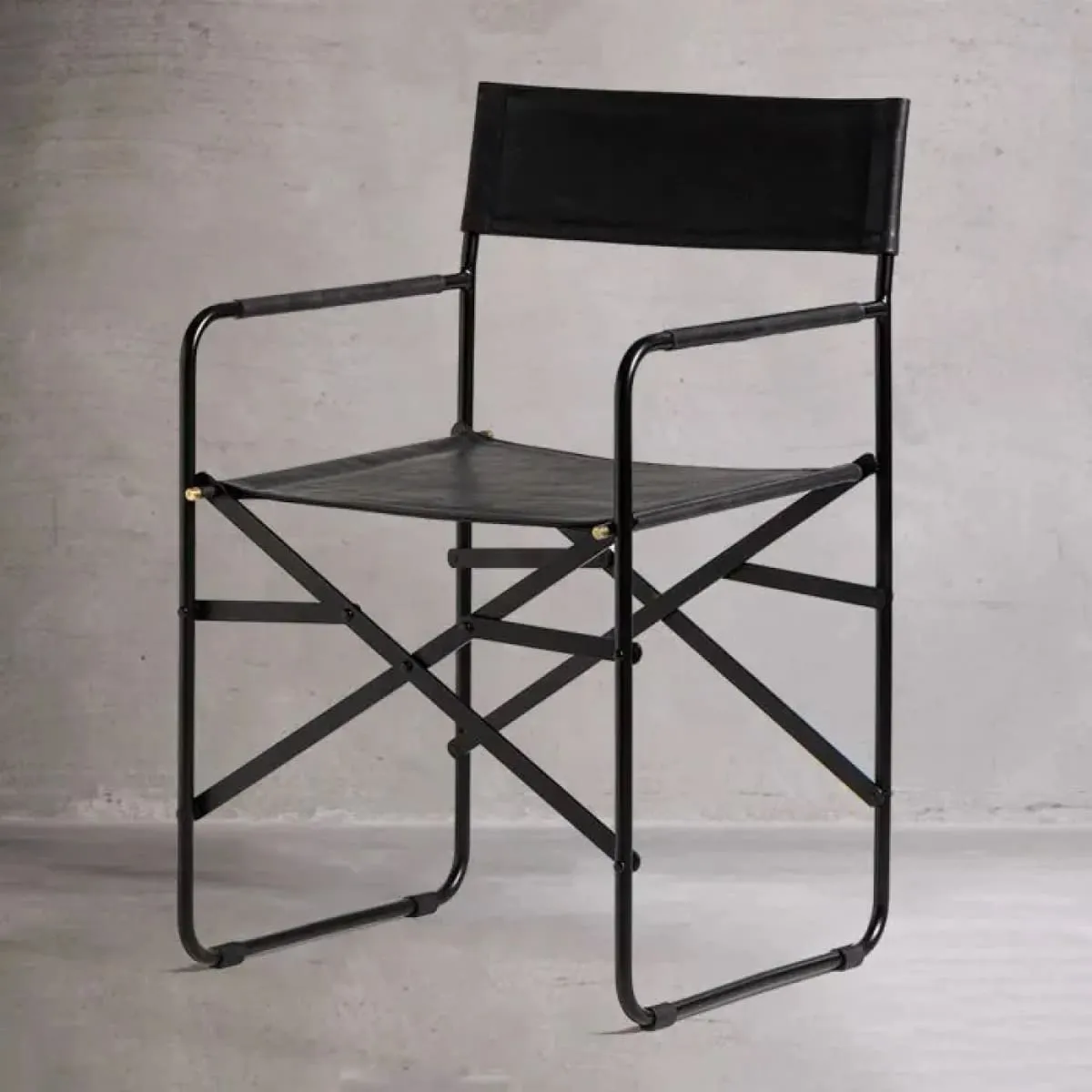 Sicily Dining Chair | Black Metal & Black Leather