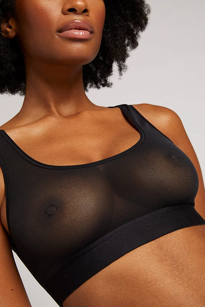 Sieve Bra Top in Black