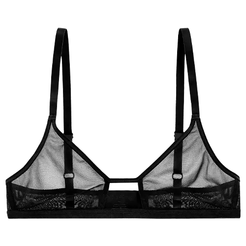 Sieve Cutout Bra in Black