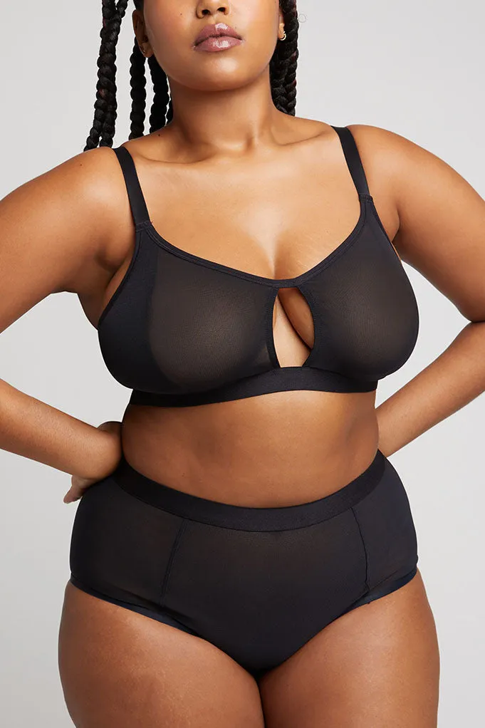 Sieve Cutout Bra in Black