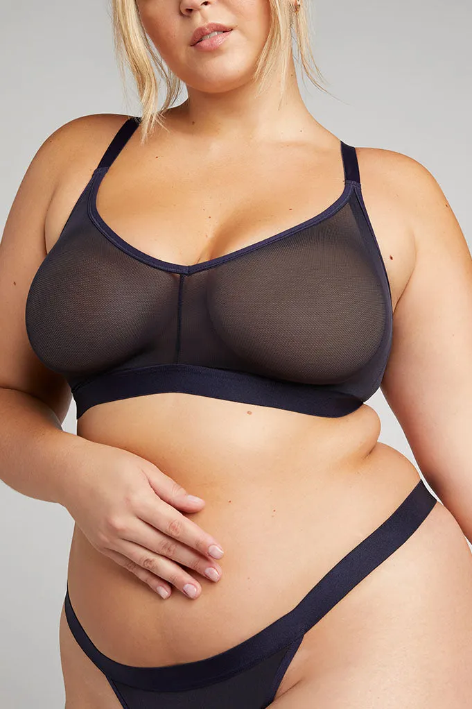 Sieve Non-Wire Bra in Navy