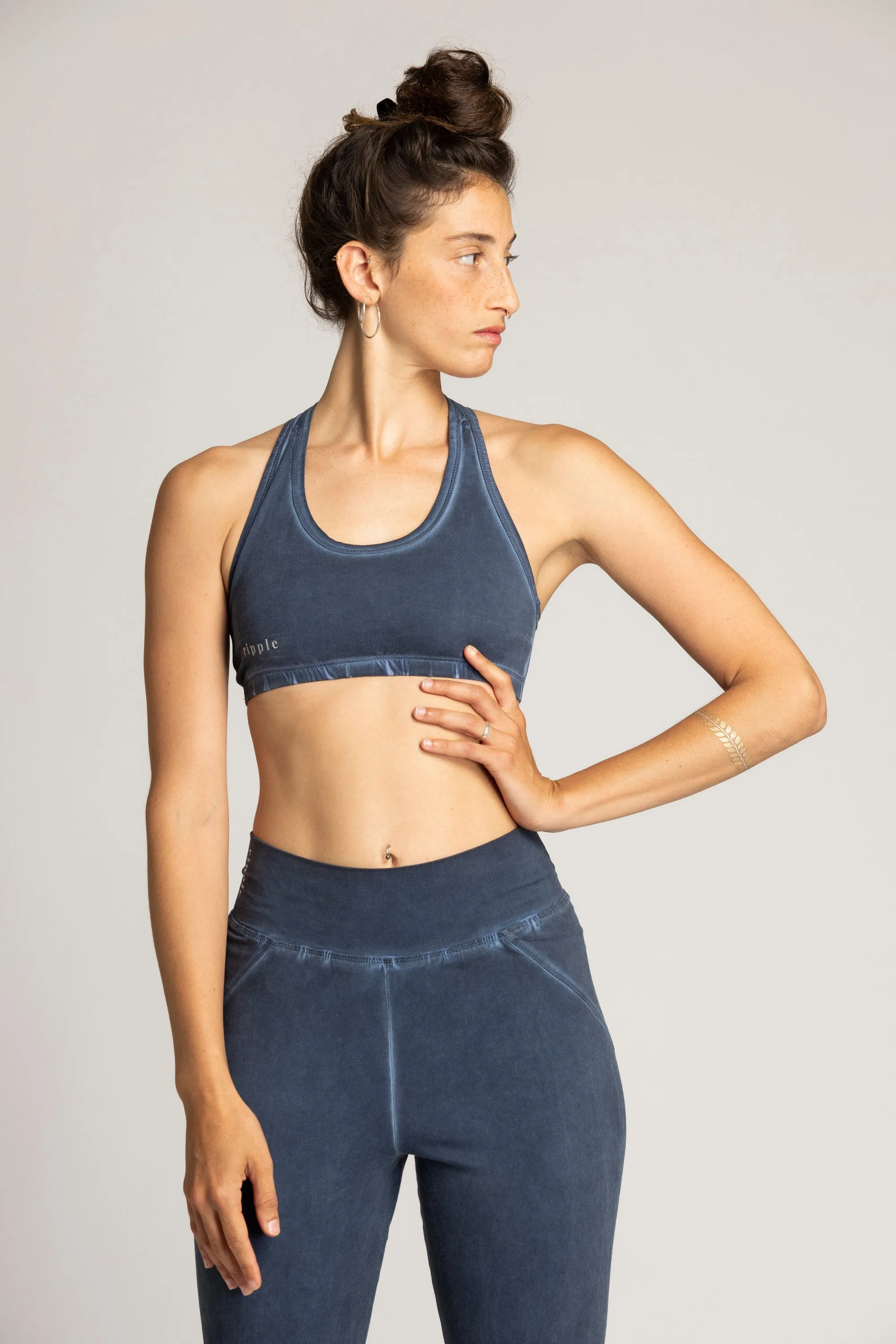 Stonewash Racer-Back Bra