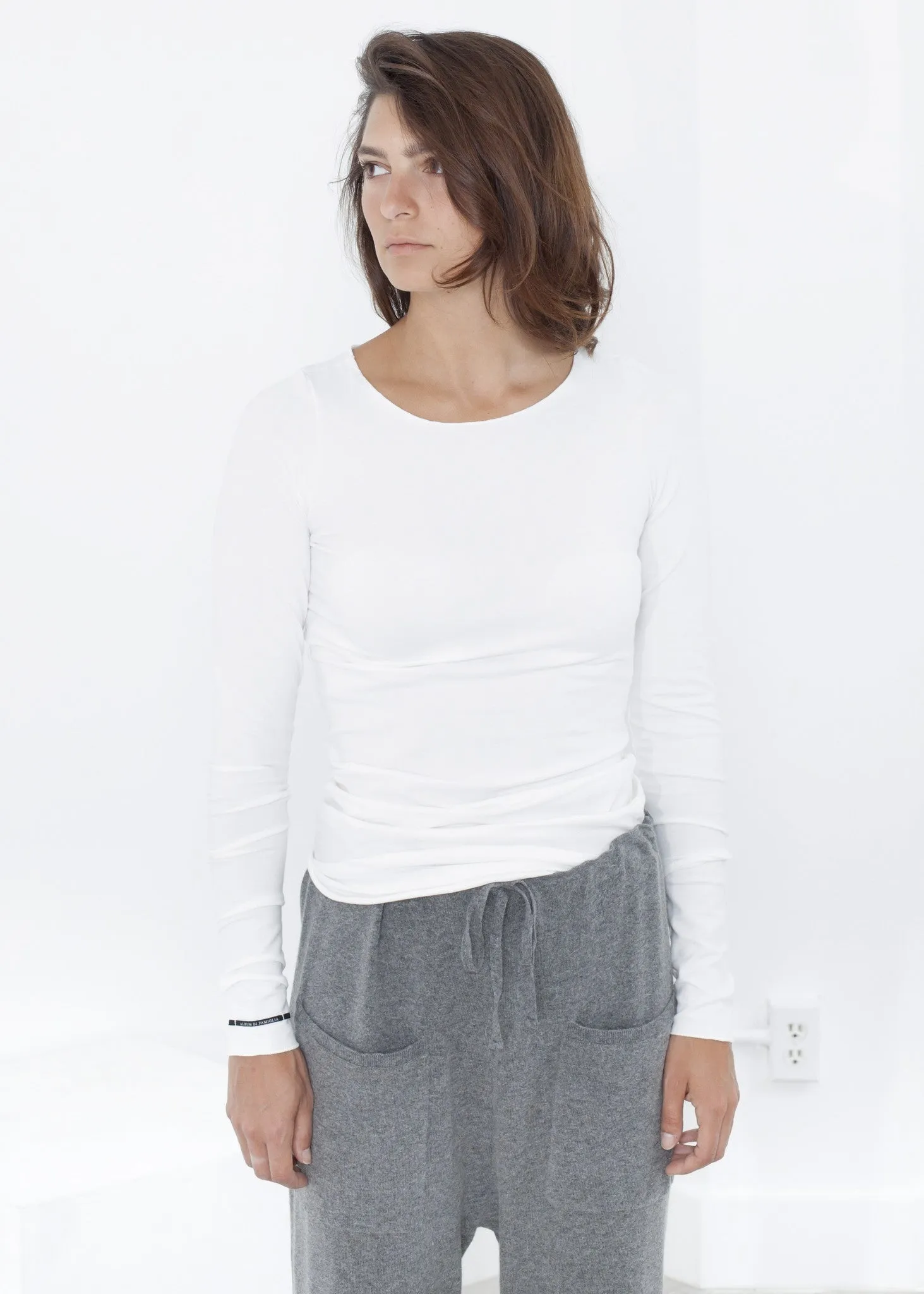 Stretch Tee in Milk -UEB