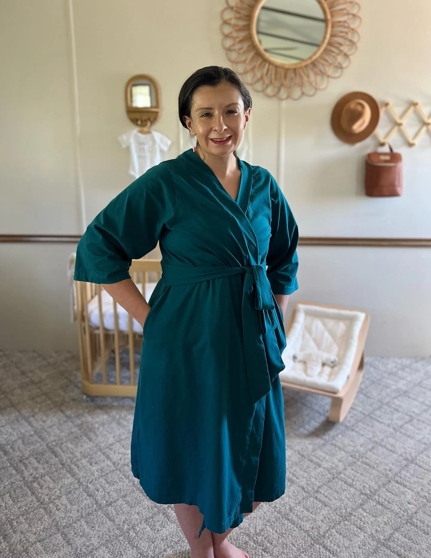 Teal Maternity Robe