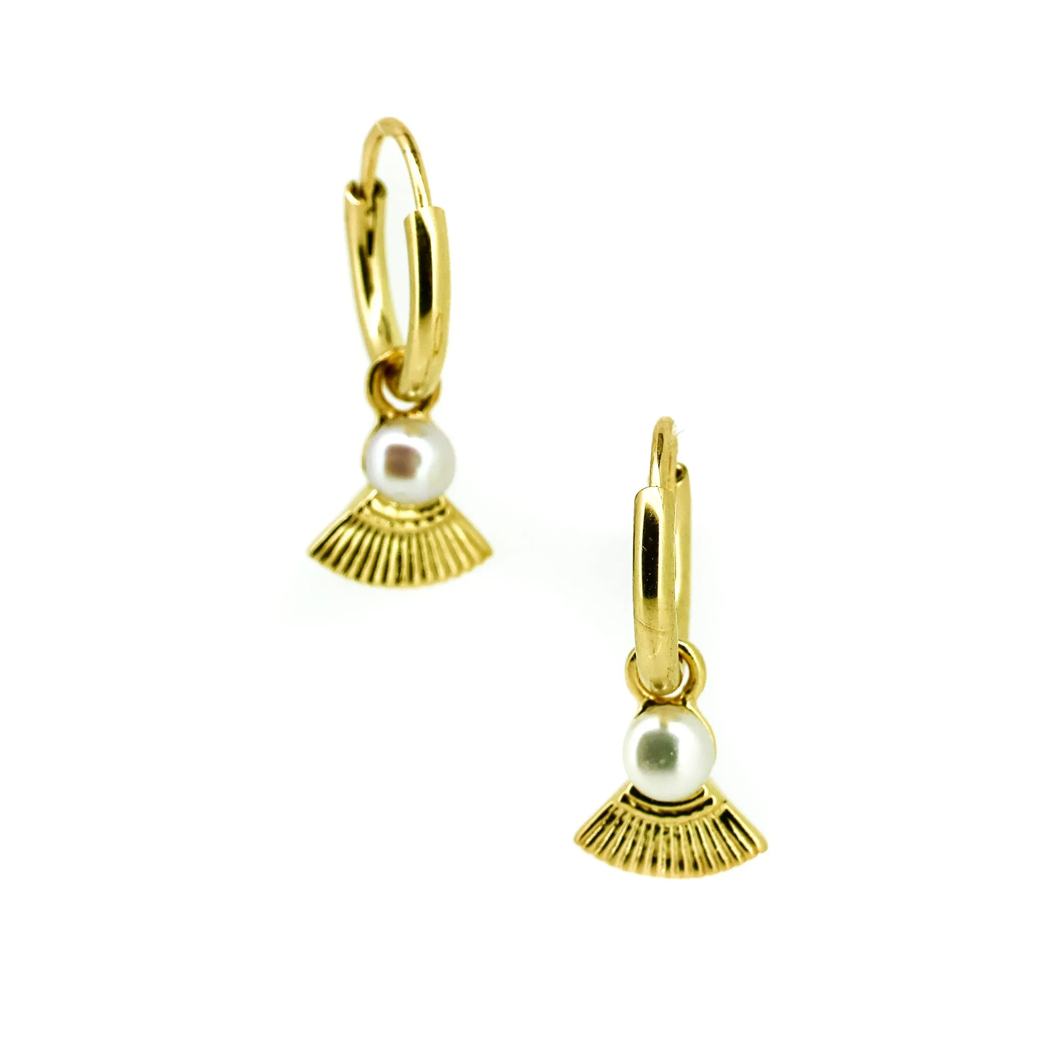 Tropical Night Pearl Sleeper earrings Gold