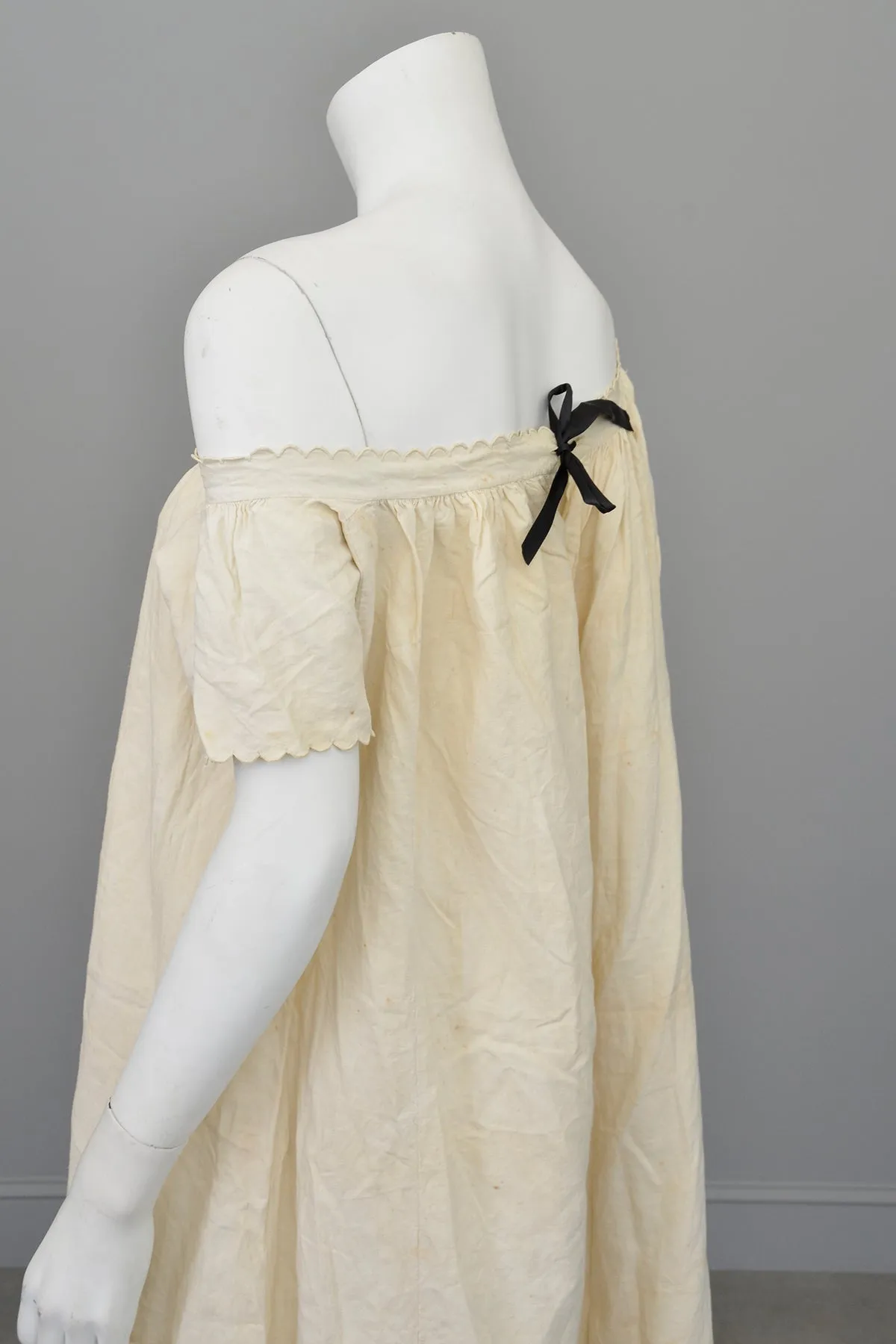 Victorian Off White Off Shoulder Nightgown