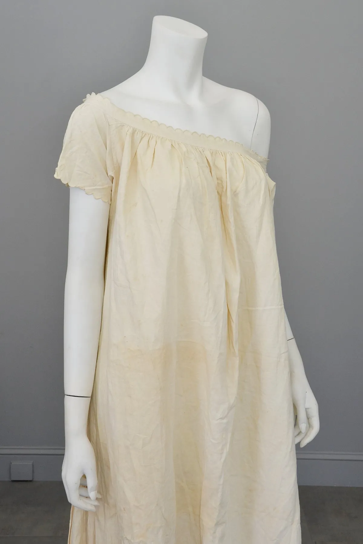 Victorian Off White Off Shoulder Nightgown