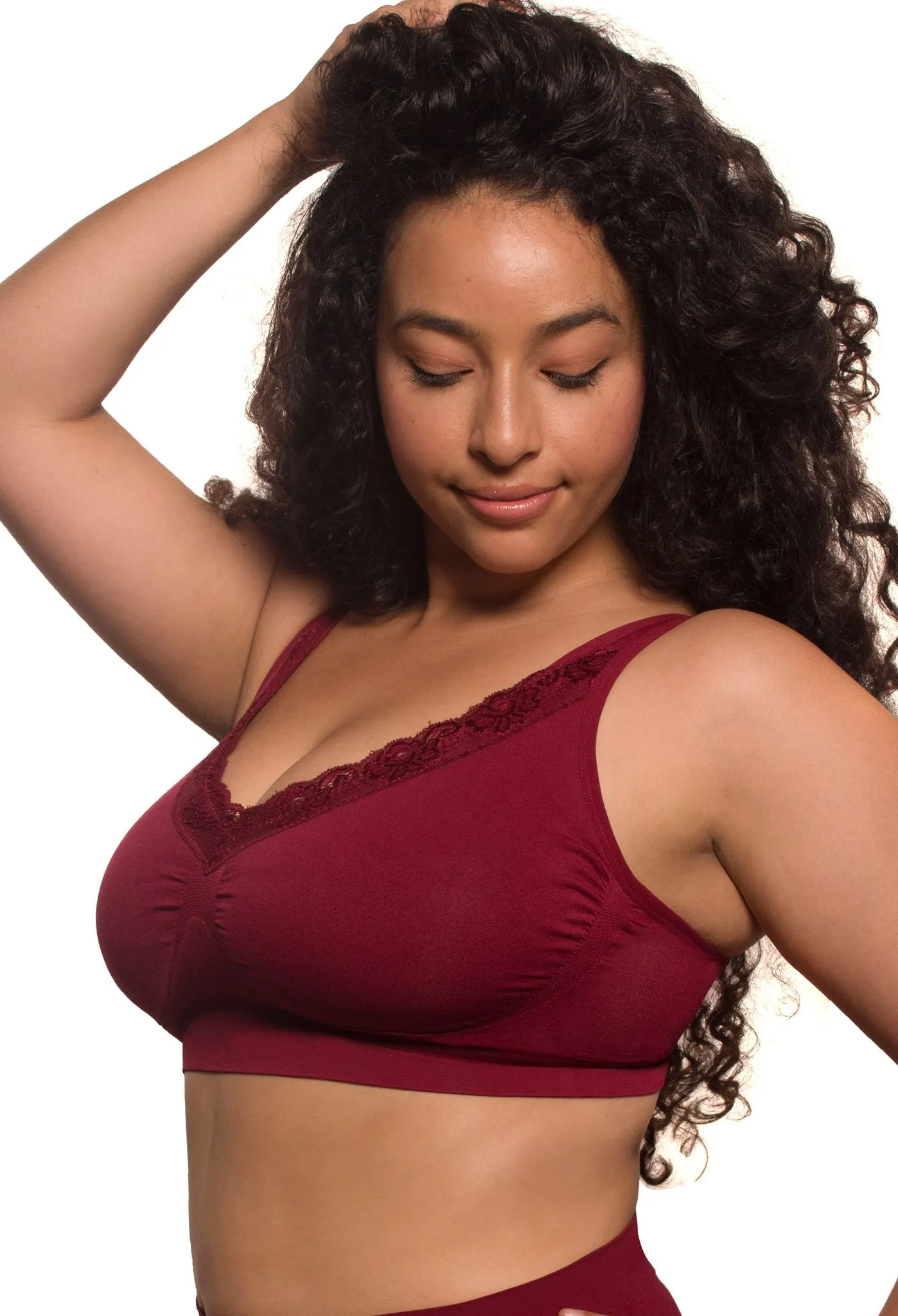 Wirefree Lace Minimiser Bra for Big Busts