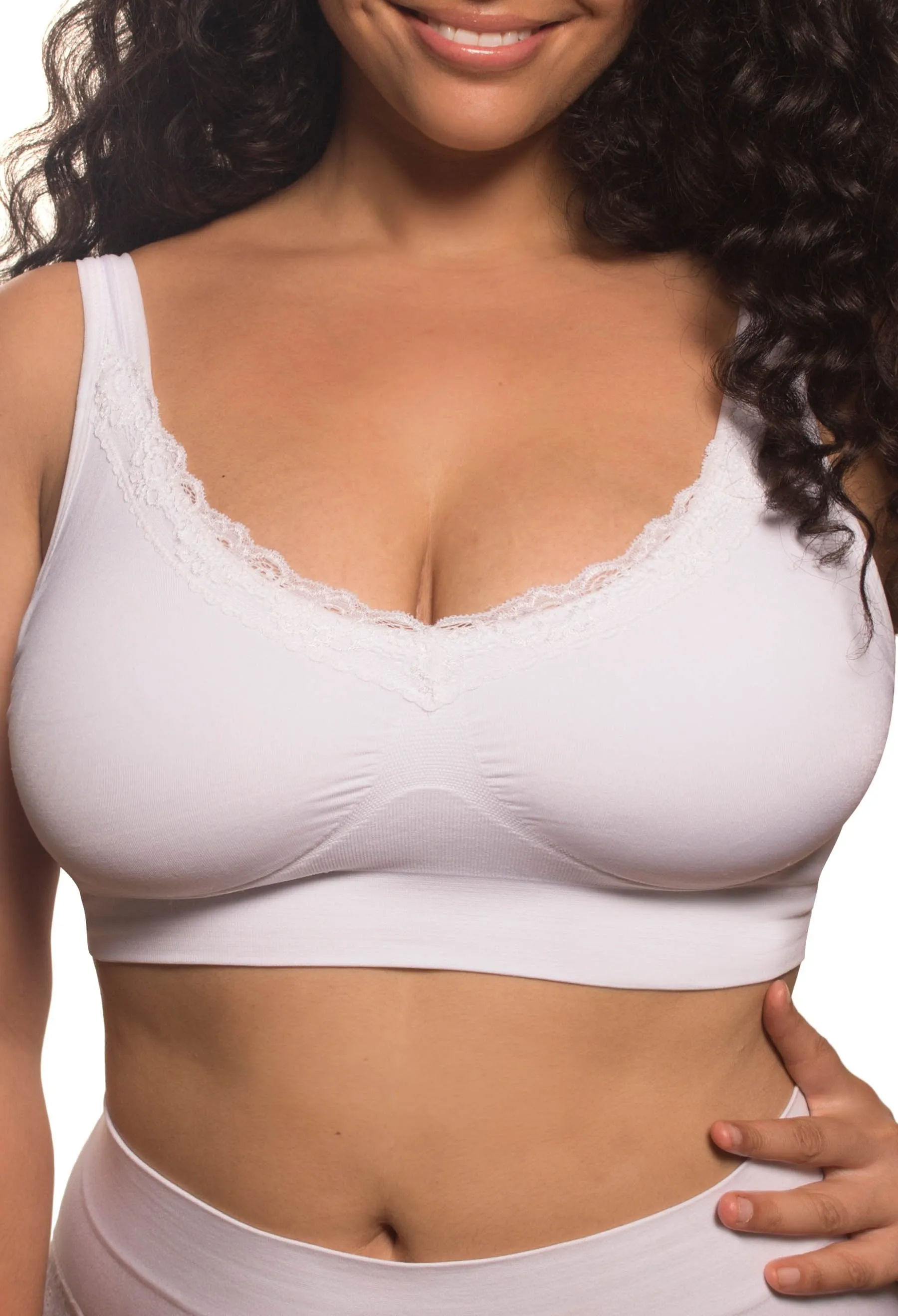 Wirefree Lace Minimiser Bra for Big Busts