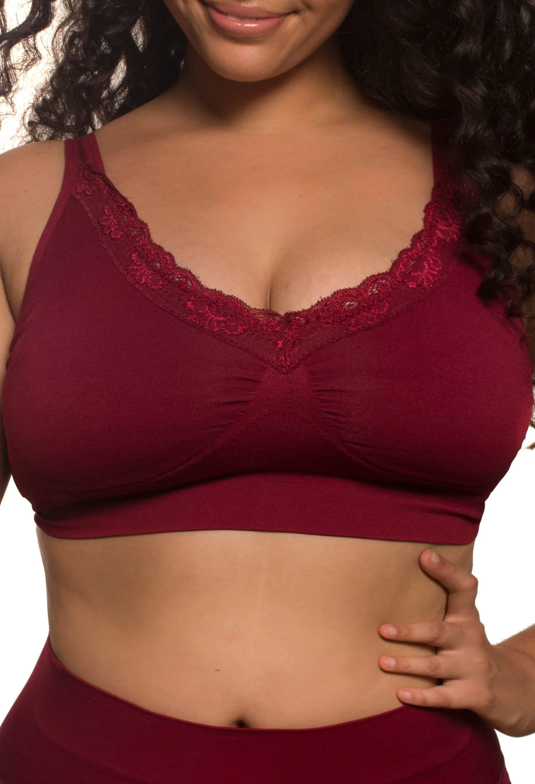 Wirefree Lace Minimiser Bra for Big Busts