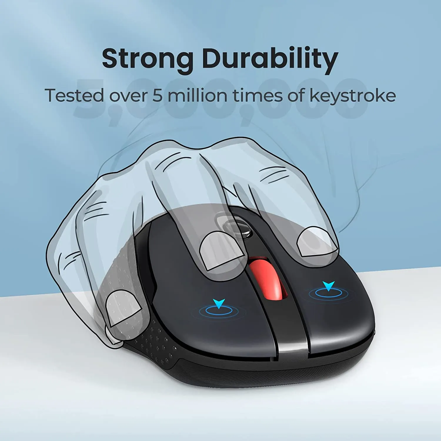 Wireless Mouse,   2.4G Portable Ambidextrous USB Mouse